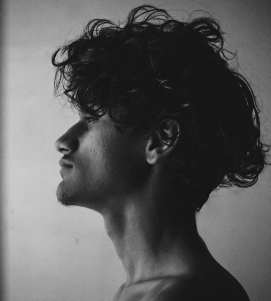 Self-portrait, in profile
