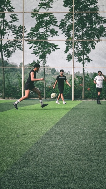 Football on a turf pitch