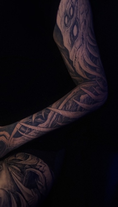 A full tattoo sleeve